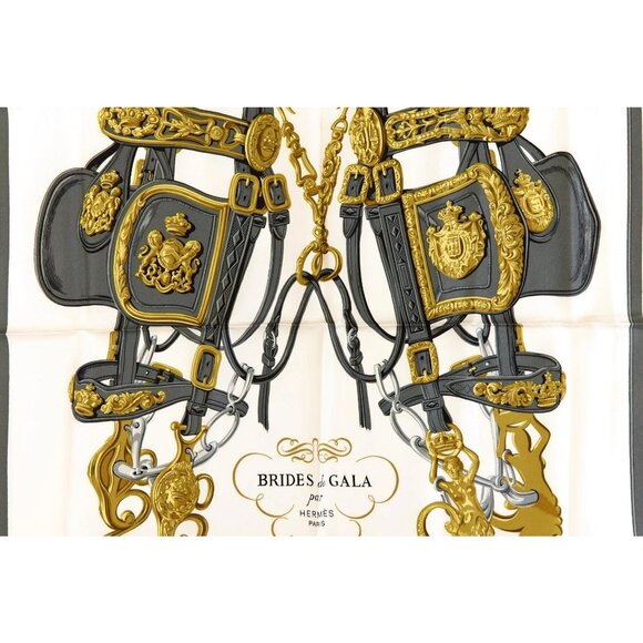 HERMES Silk Scarf Carre 90 Brides de GALA by Hugo Grygkar Pink White - Picture 2 of 7